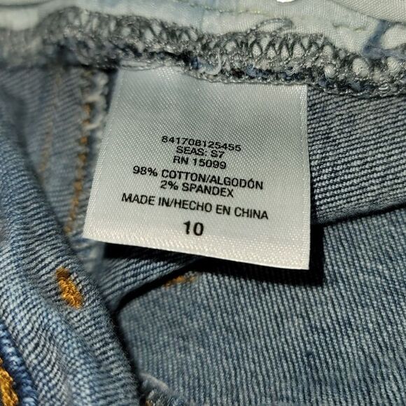 R1893 Patchwork Distressed Cutoff Jean Shorts Size 10 - Picture 4 of 5